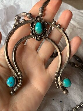 Big Naja Native American Necklace With Turquoise Signed